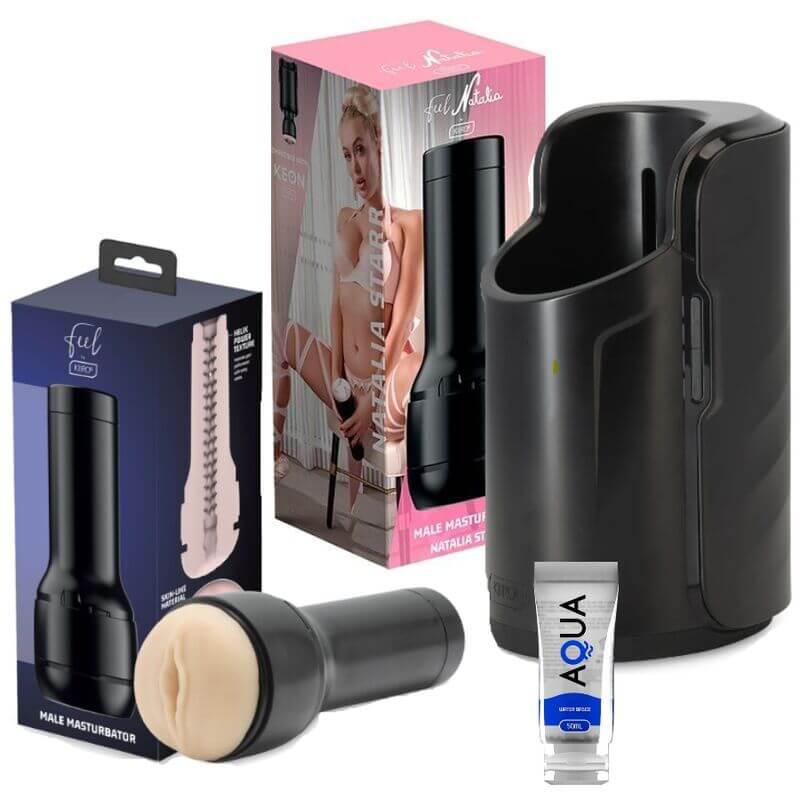 Mastrurbátor KIIROO KEON + FEEL NATALIA STARR + FEEL STROKER + AQUA QUALITY 50 ML sada